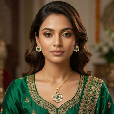 Polki Star with green dress