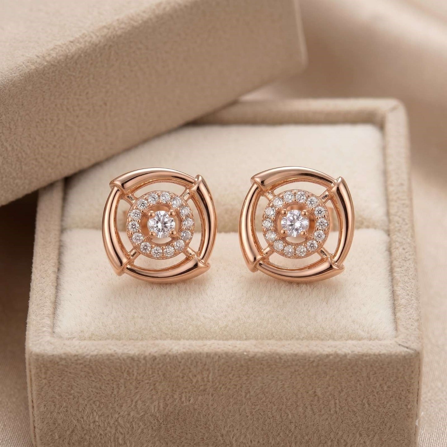 Halo Square Studs