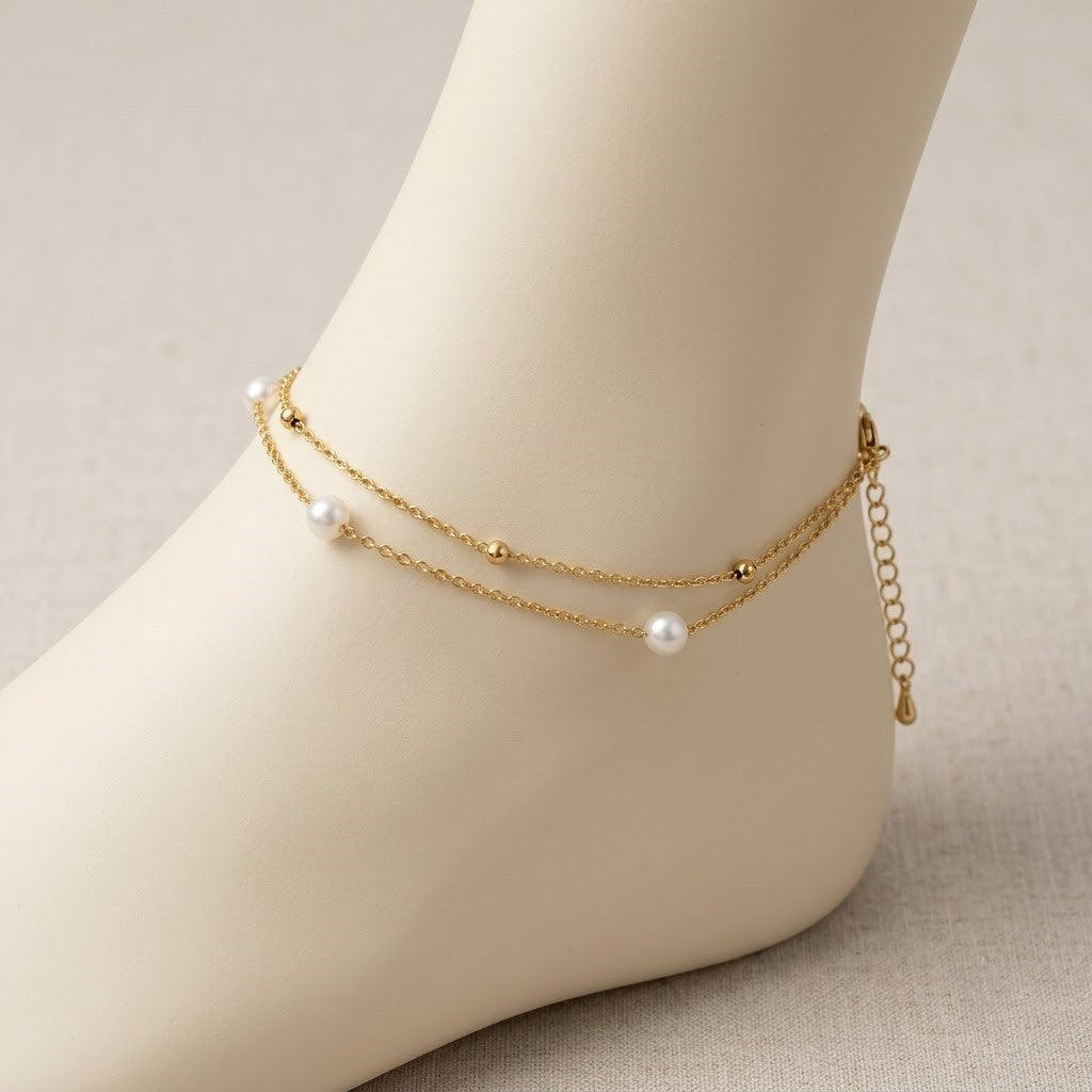 Golden Pearl Anklet