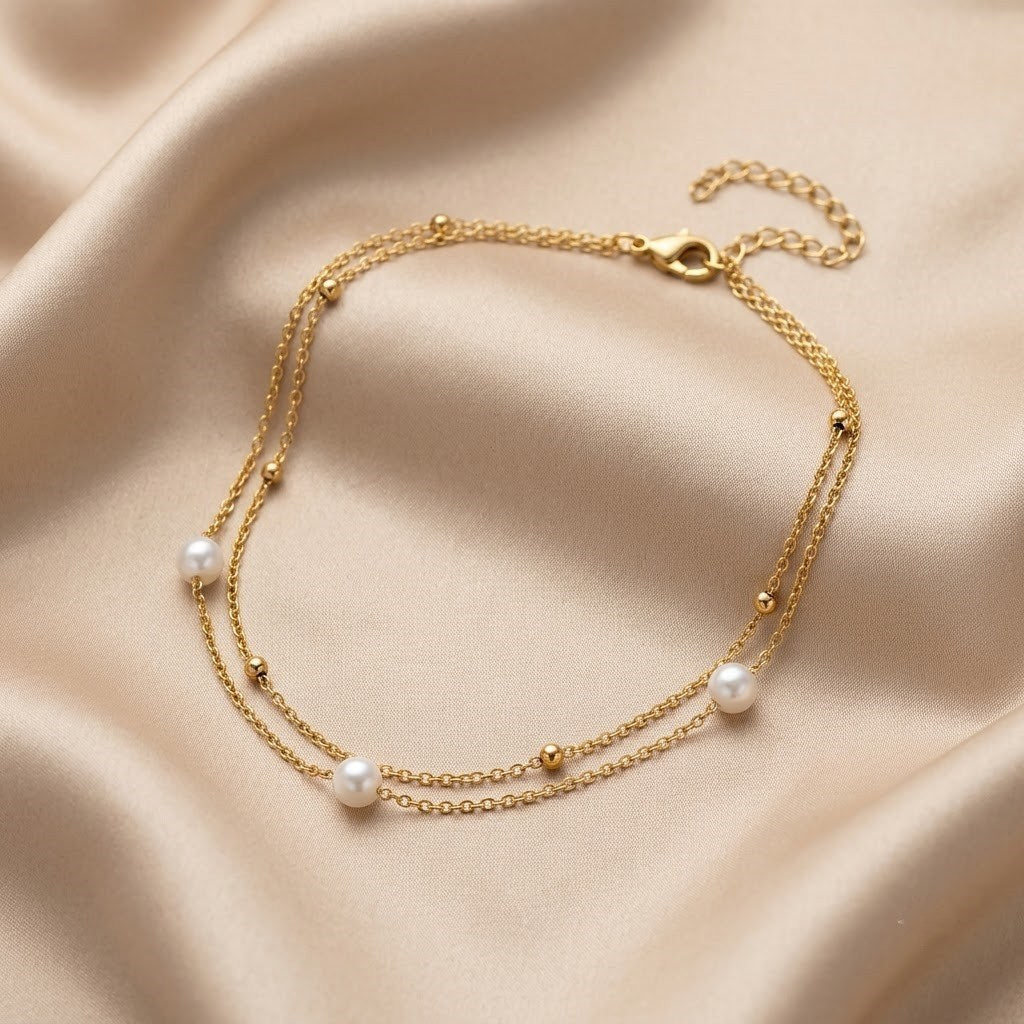 Golden Pearl Anklet