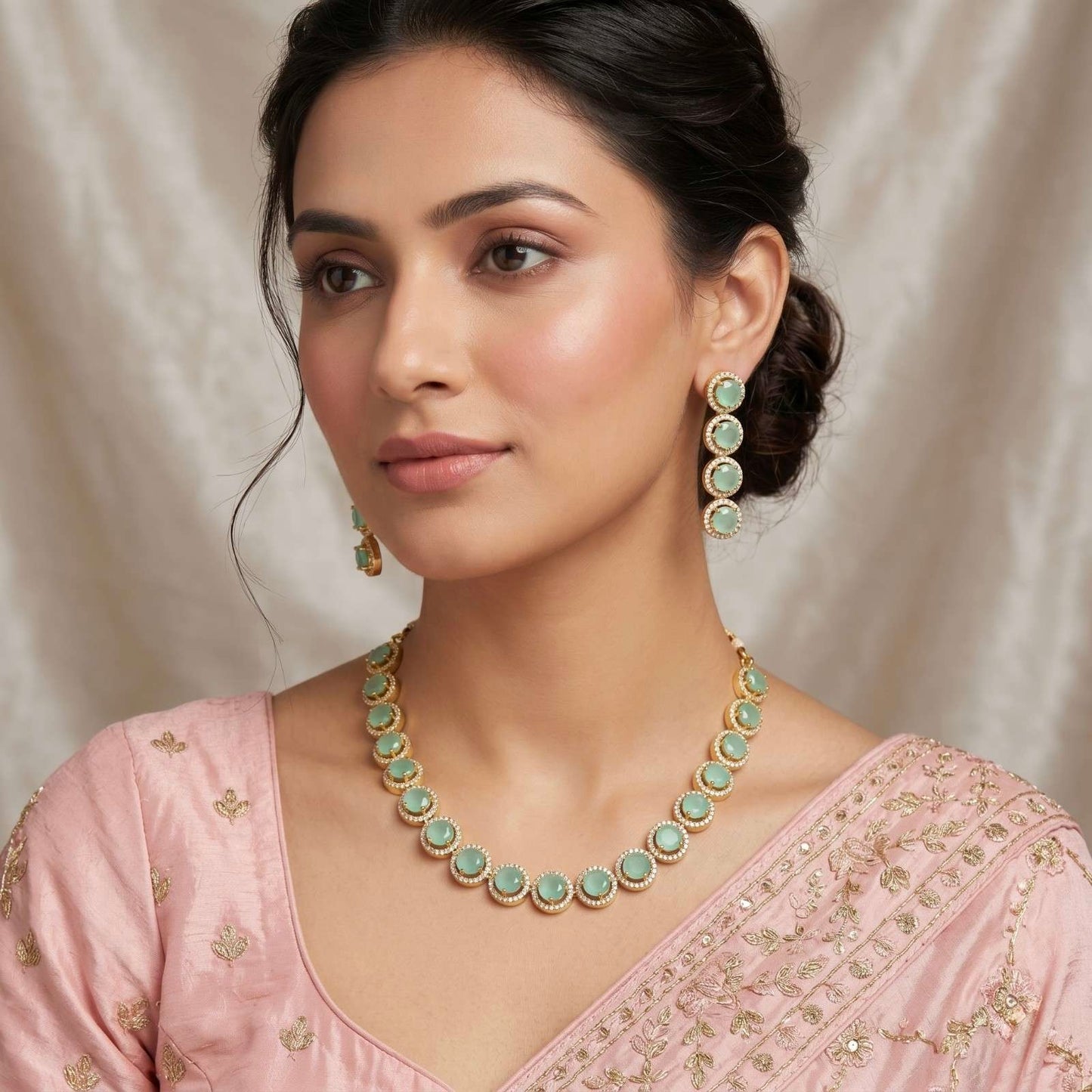 Mint Dew with indian dress model