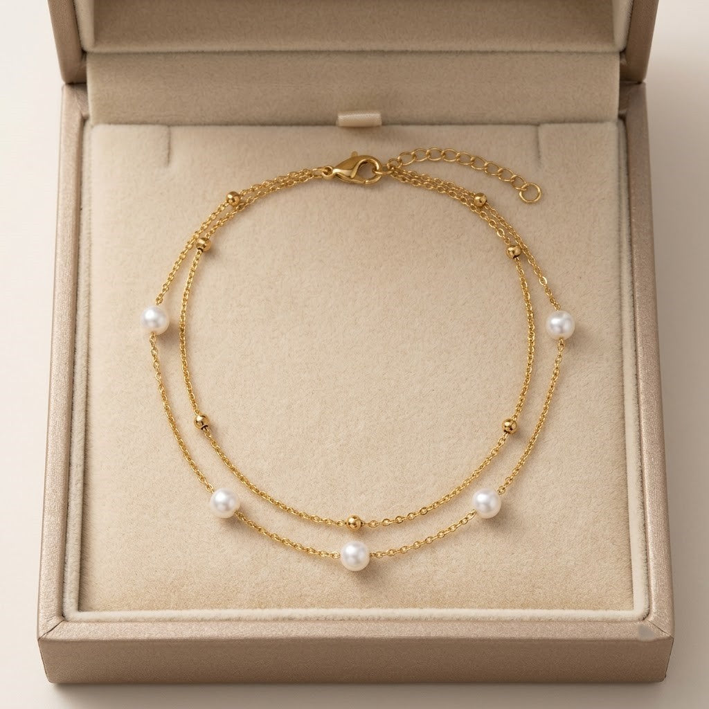 Golden Pearl Anklet