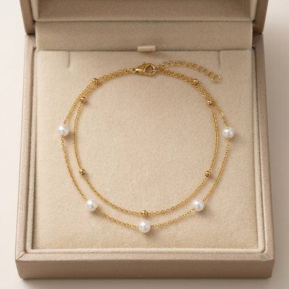 Golden Pearl Anklet