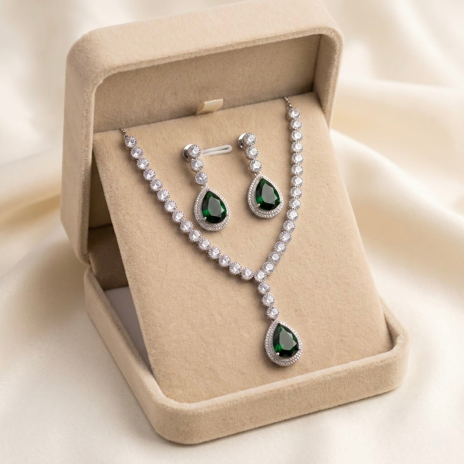 Emerald Royal Drop Pendant in box