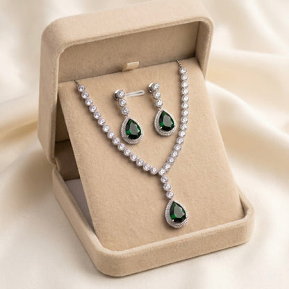 Emerald Royal Drop Pendant in box