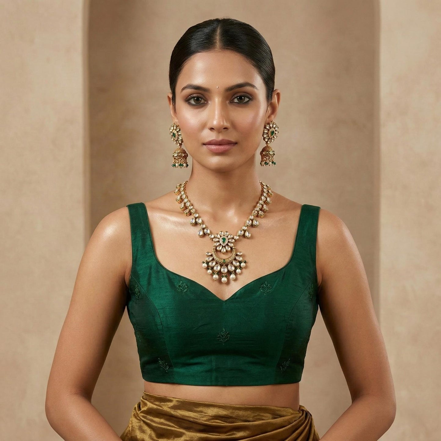 Rajsi Chand Haar with indian dress