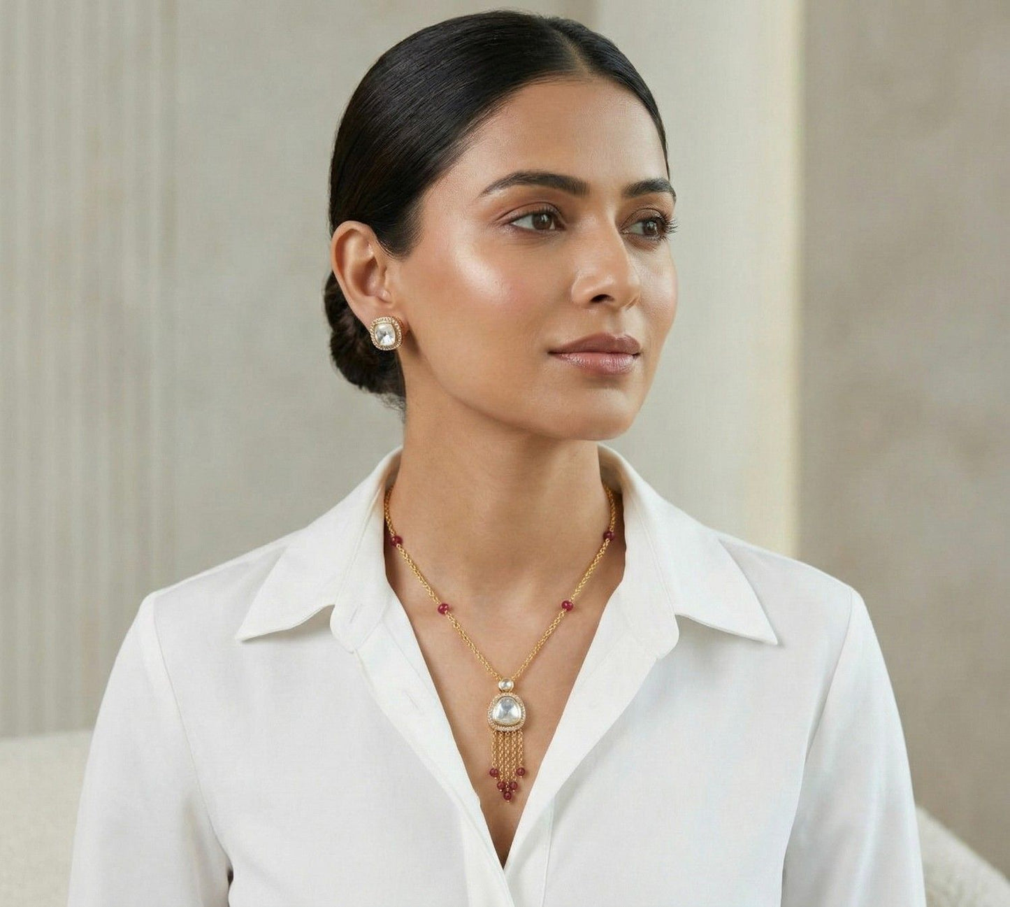 Noor Tassel with white dress