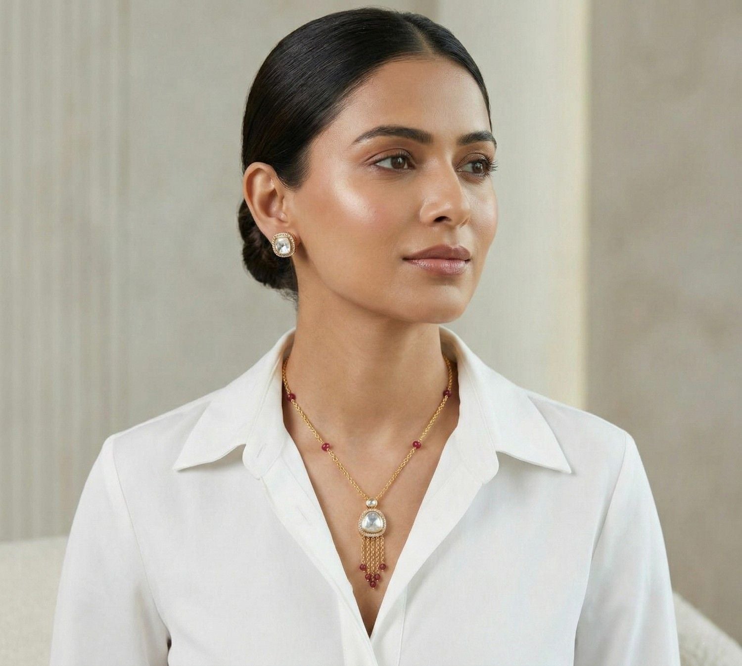 Noor Tassel with white dress