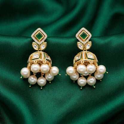 Noorika Emerald Jhumka raw