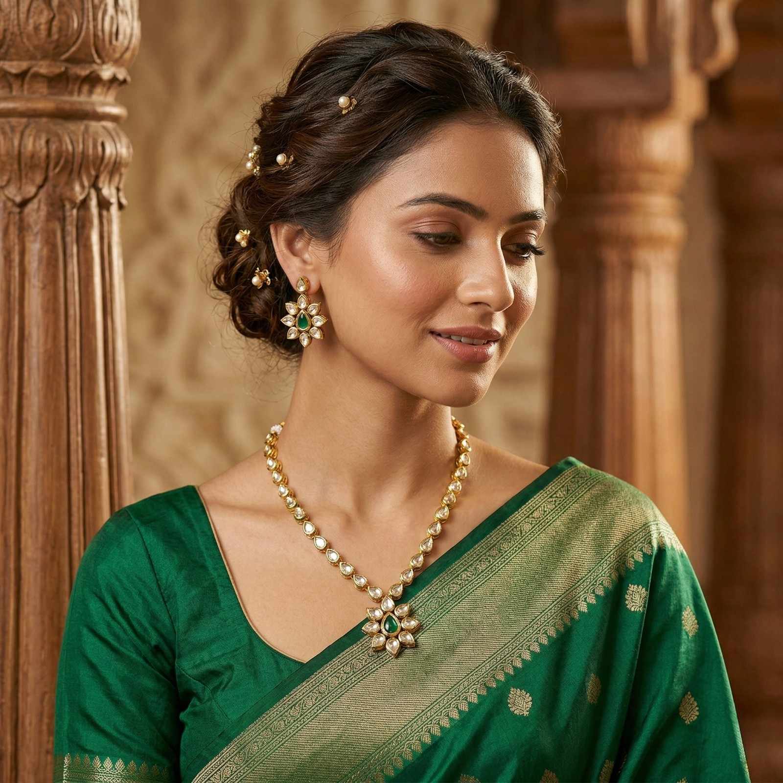 Pushpa Heera with saree