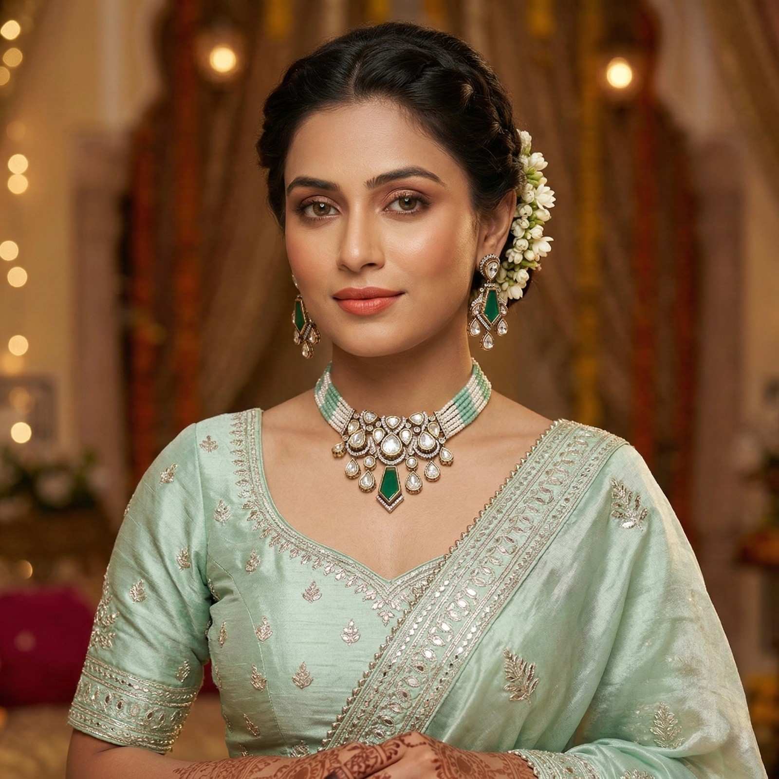 Noorani Mint with indian dress