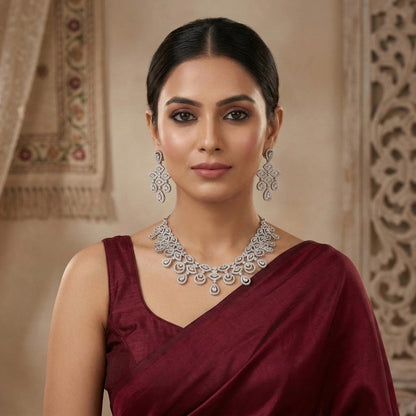 Sitara Drop with red dress