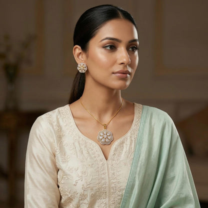 Phool Shine with indian dress