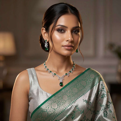 Shahi Panna with indian dress