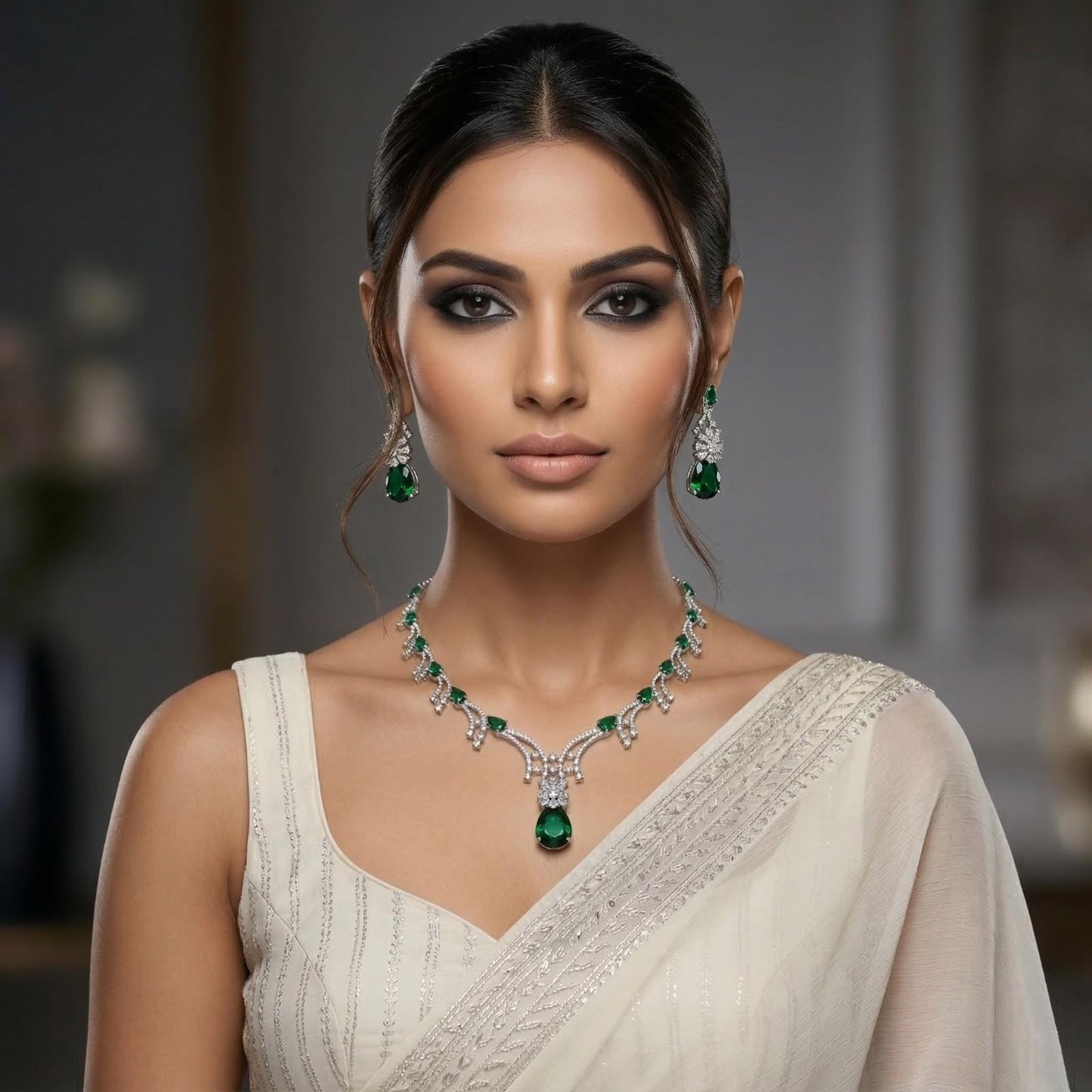 Shahi Panna with indian dress
