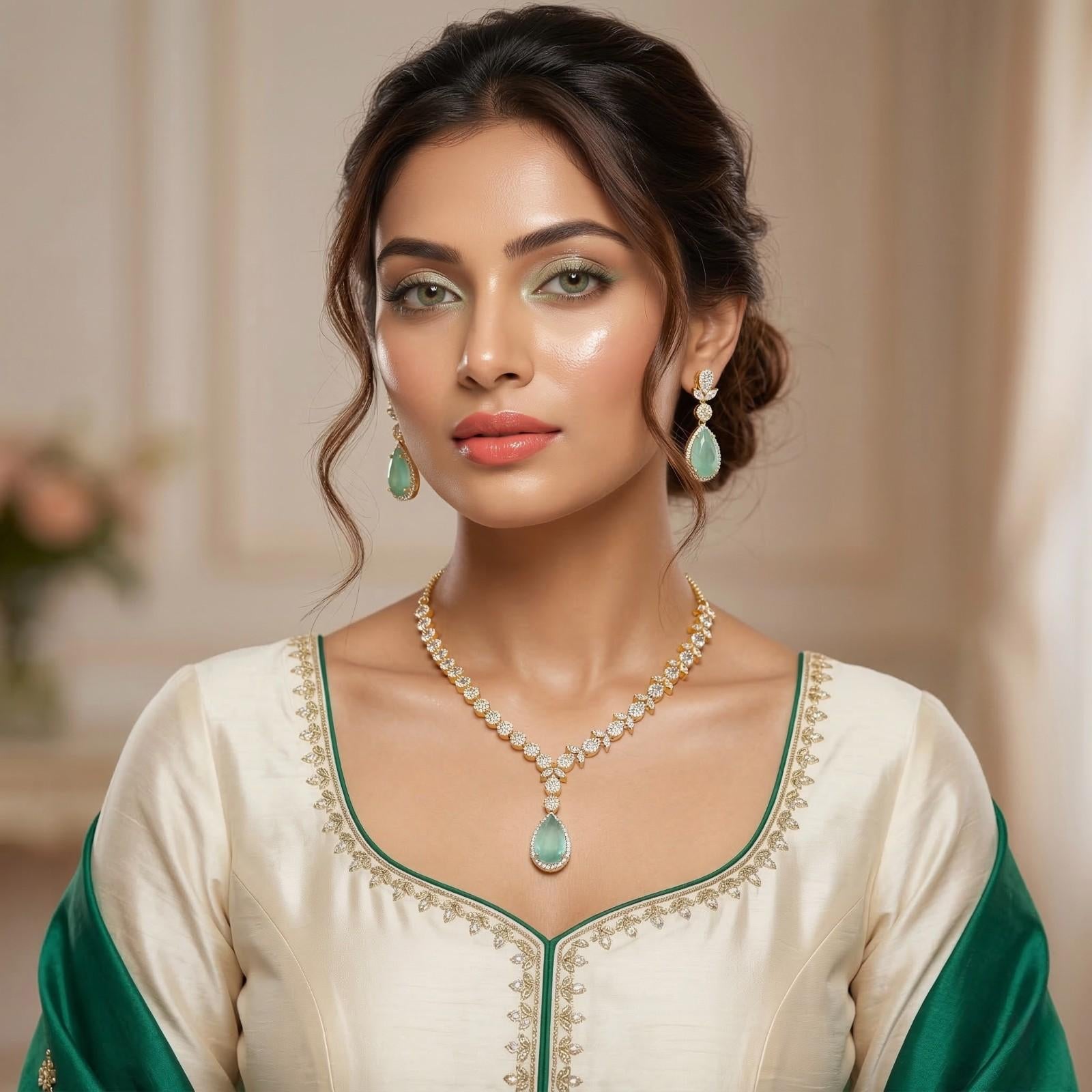 Sagar Drop with indian dress