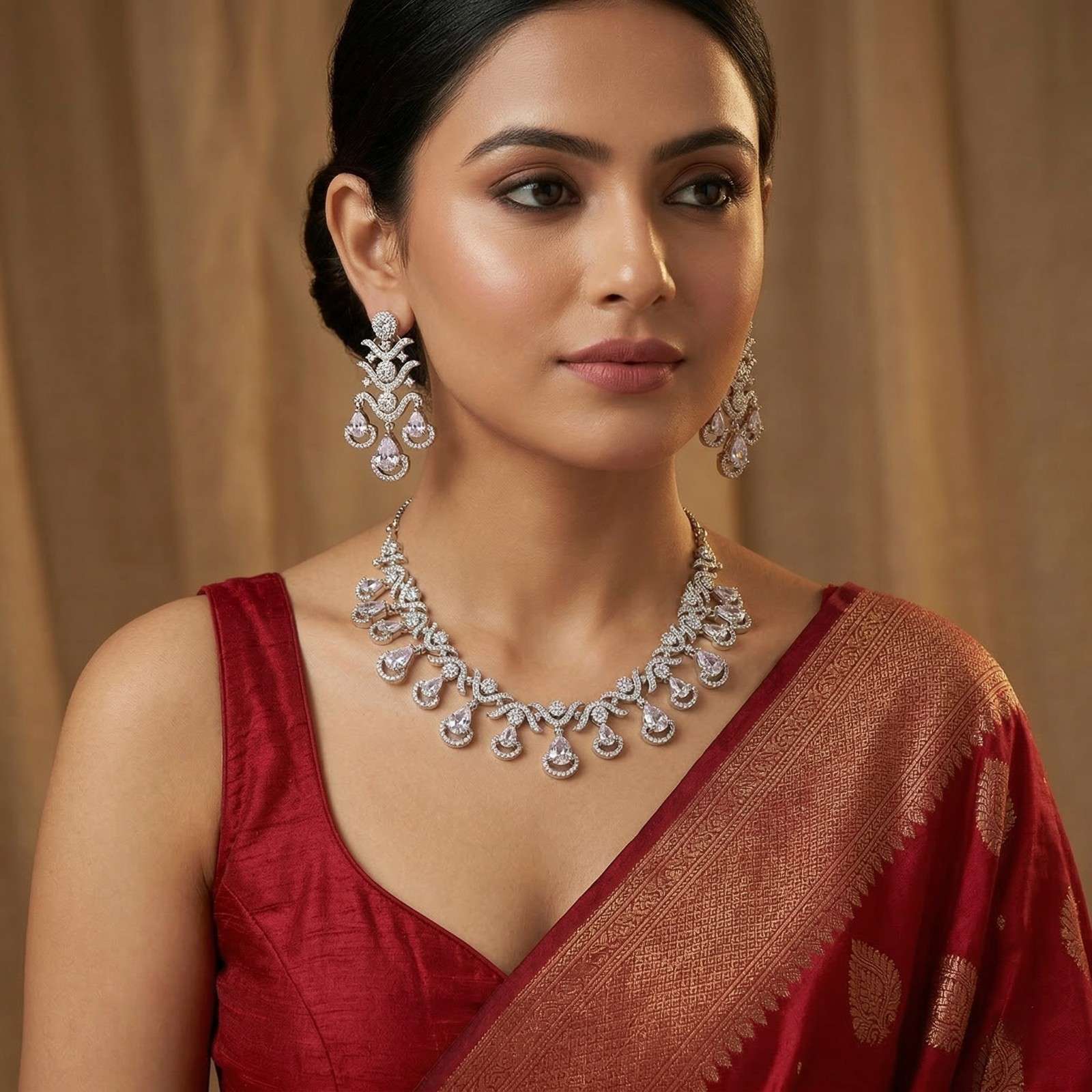 Chand Drop with red dress