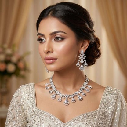 Chand Drop with white dress