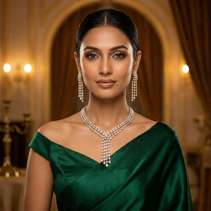 Shahi Drizzle with green dress