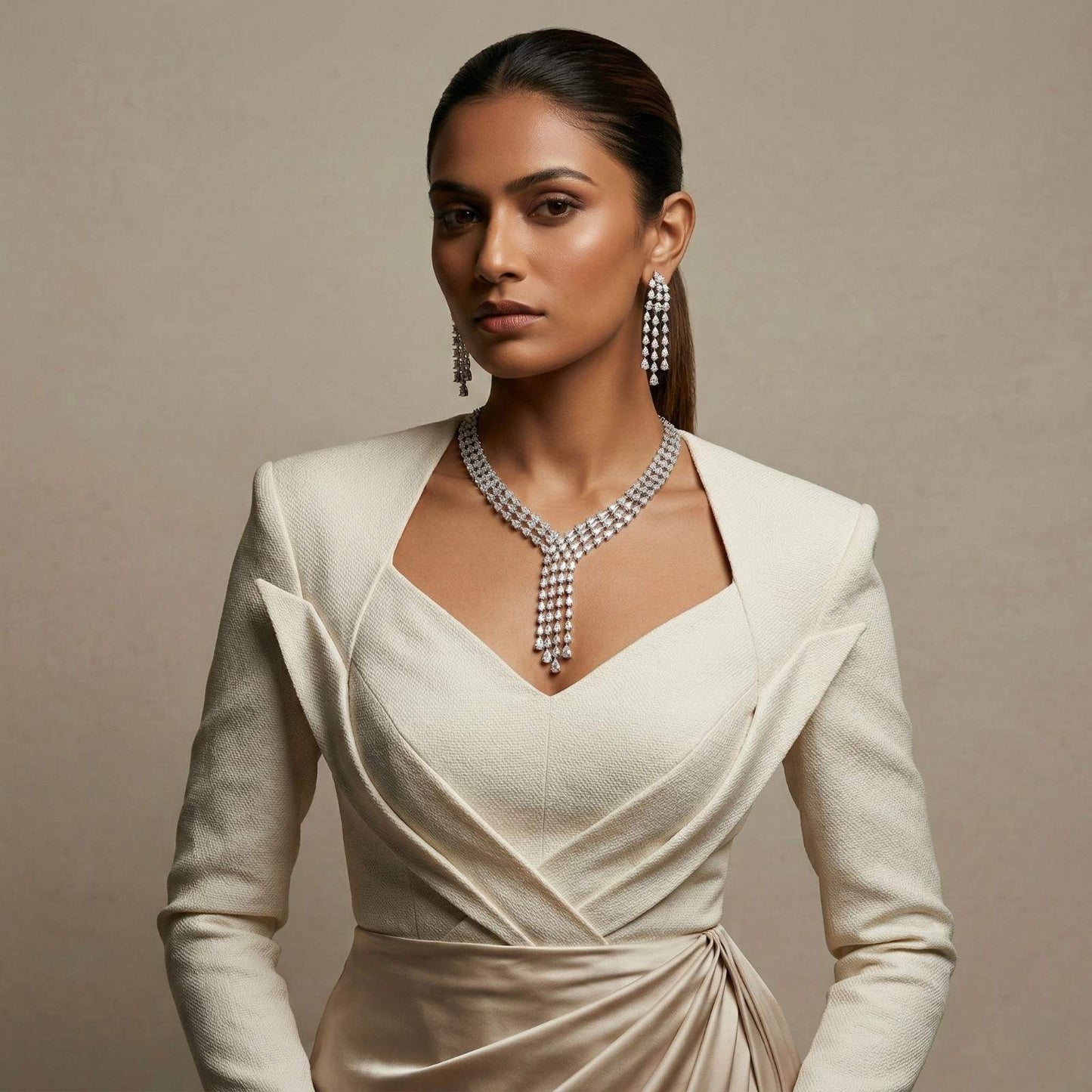 Shahi Drizzle with white dress