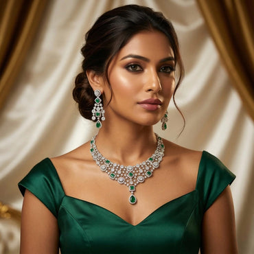 Emerald Jaal with indian dress