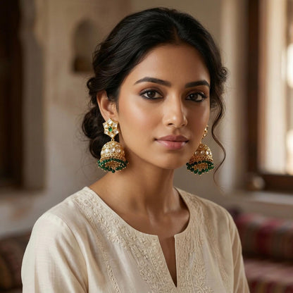 Emerald Noor with white cloth