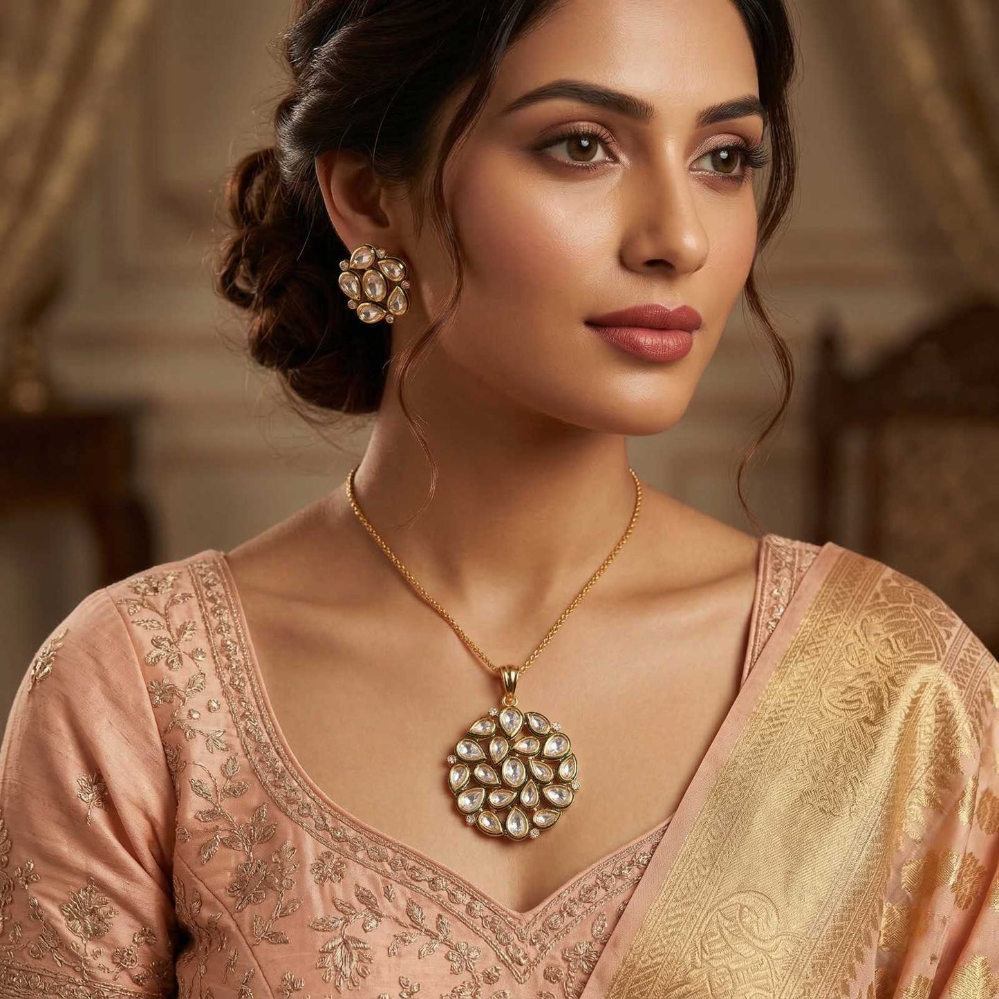 Polki Petal with indian dress