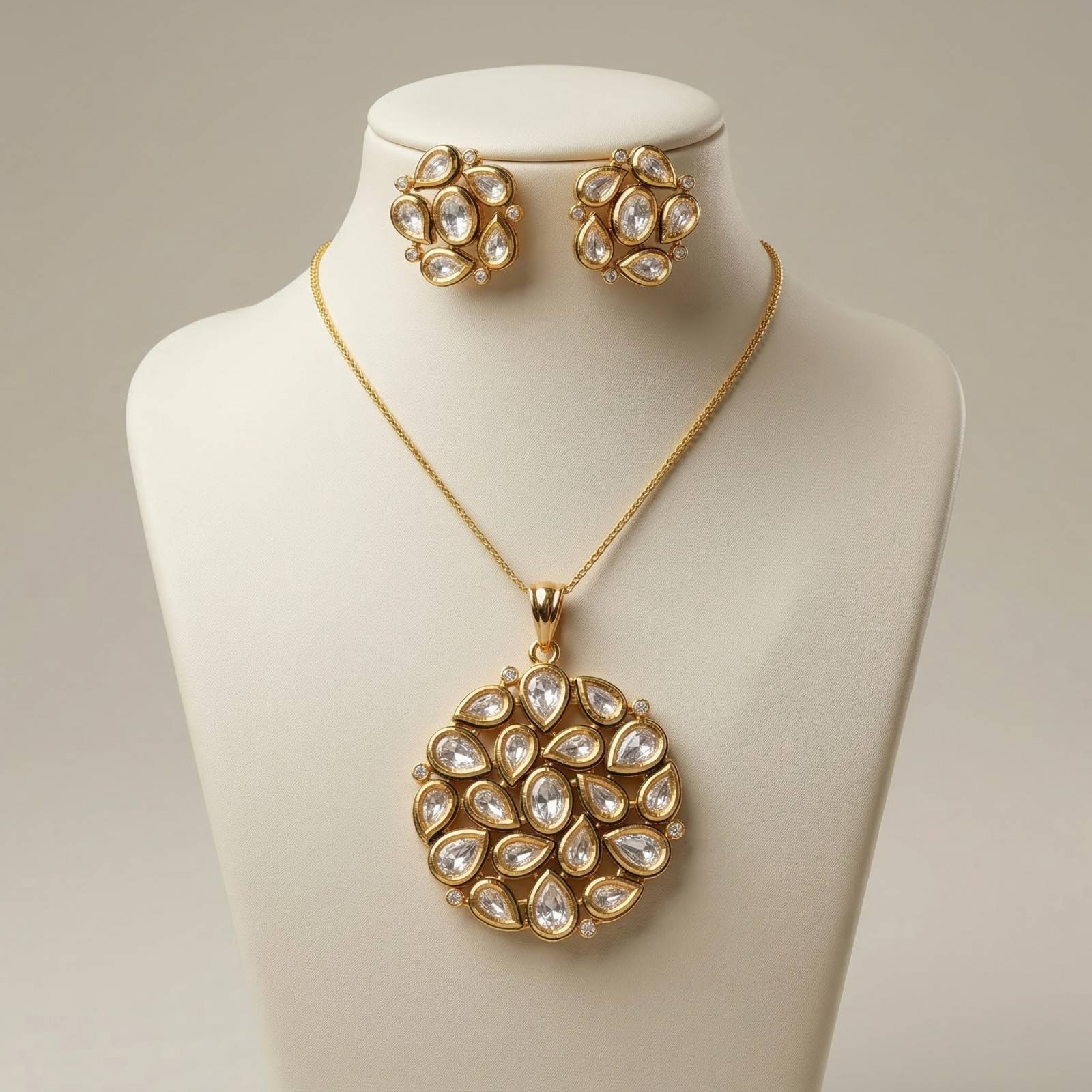 Polki Petal on neckstand