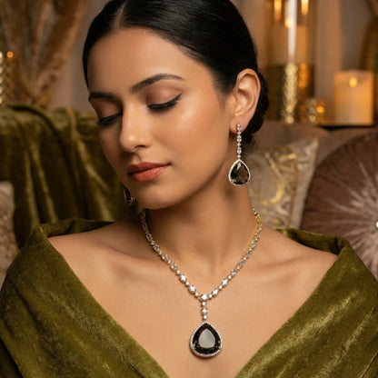 Smoky Charm with green dress