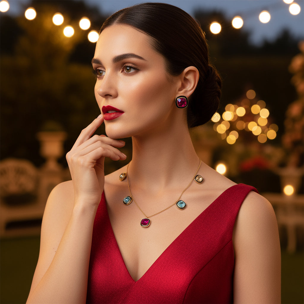 Empress Elixir with red dress