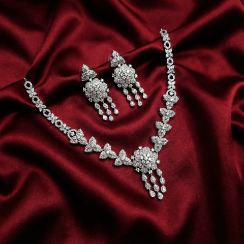 Silver Lush with red bg